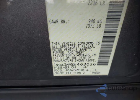 2013 Nissan Altima 2.5 from USA, damaged, VIN 1N4AL3AP0DN463036